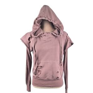 NSF Ray Hoodie Distressed Mauve Size XS